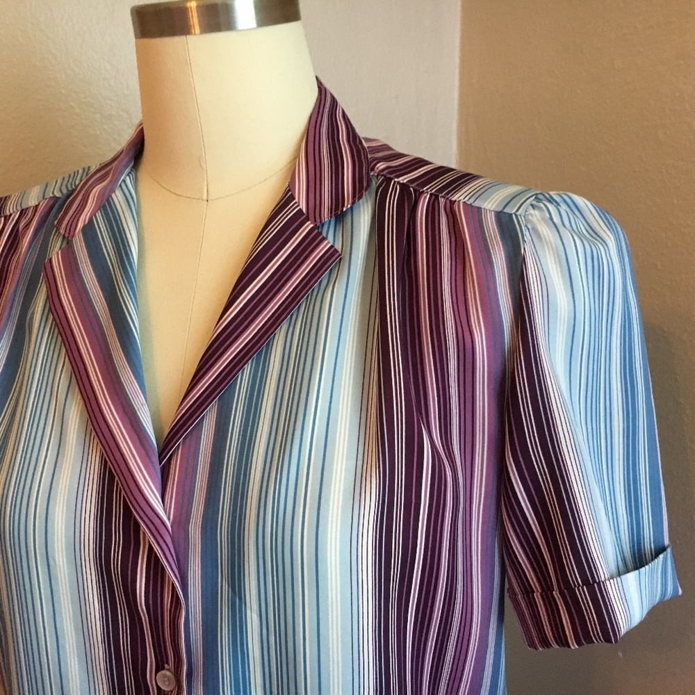 Vintage 80's Levi Strauss & Co. Striped Blouse M